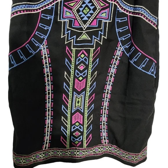 Flying Tomato Black Neon Aztec SouthWest Shift Pencil Short NWOT Dress Sz Small - Picture 3 of 11